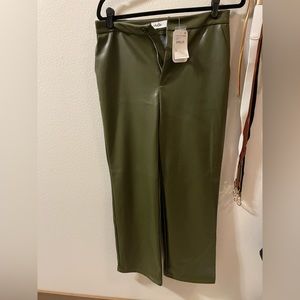 Green leather pants NWT